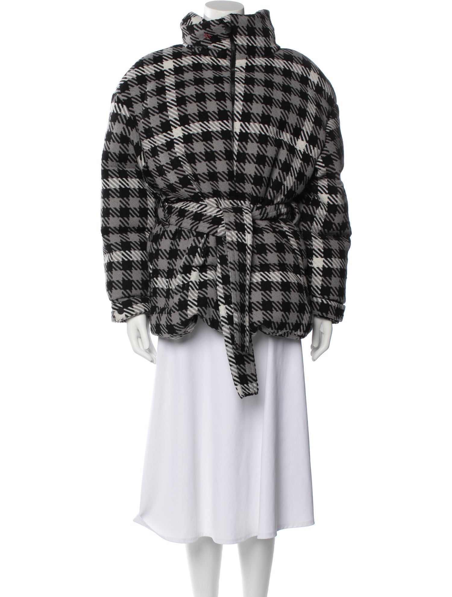 Perfect Moment Plaid Print Down Jacket