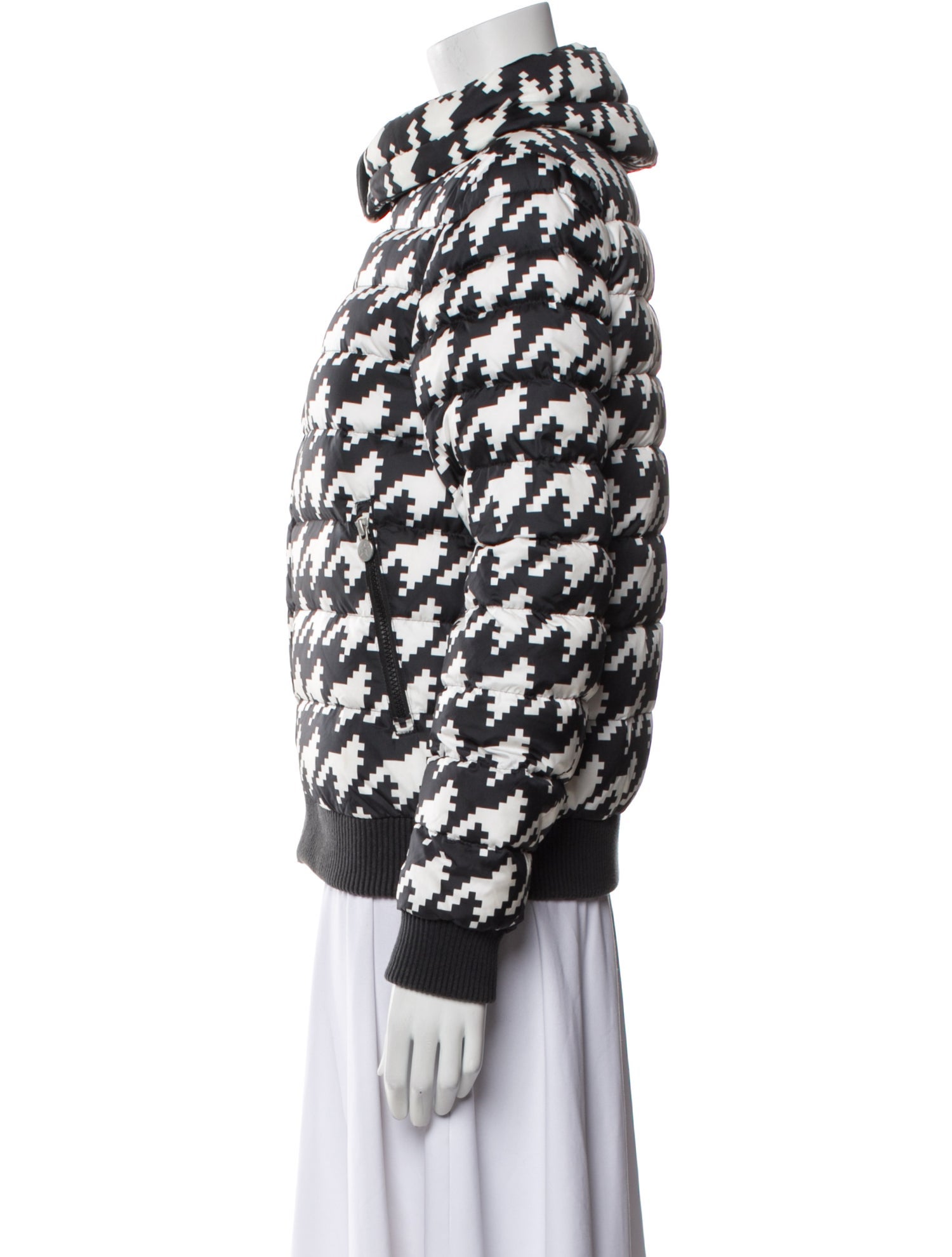 Perfect Moment Houndstooth Print Down Jacket