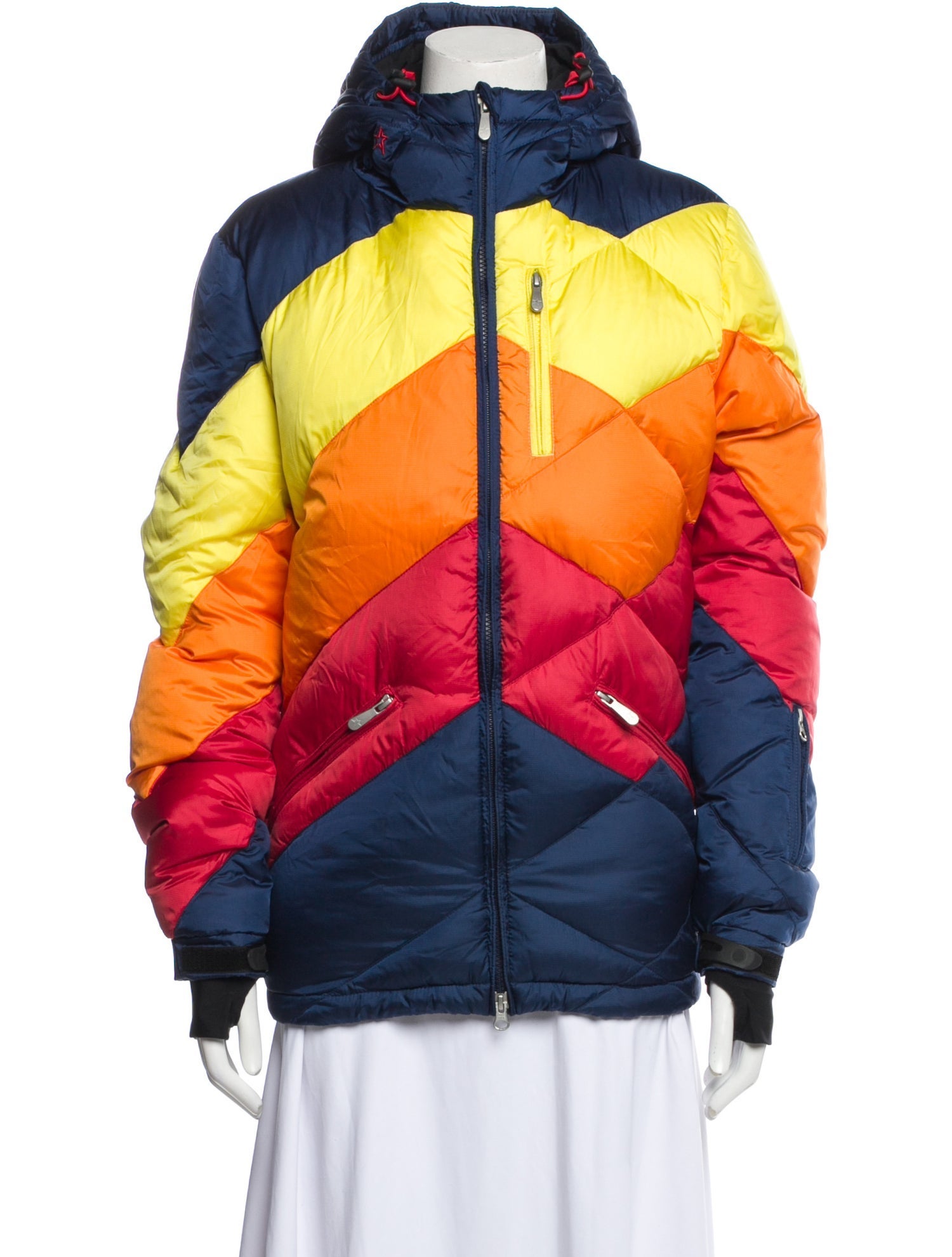 Perfect Moment Nylon Colorblock Pattern Down Coat