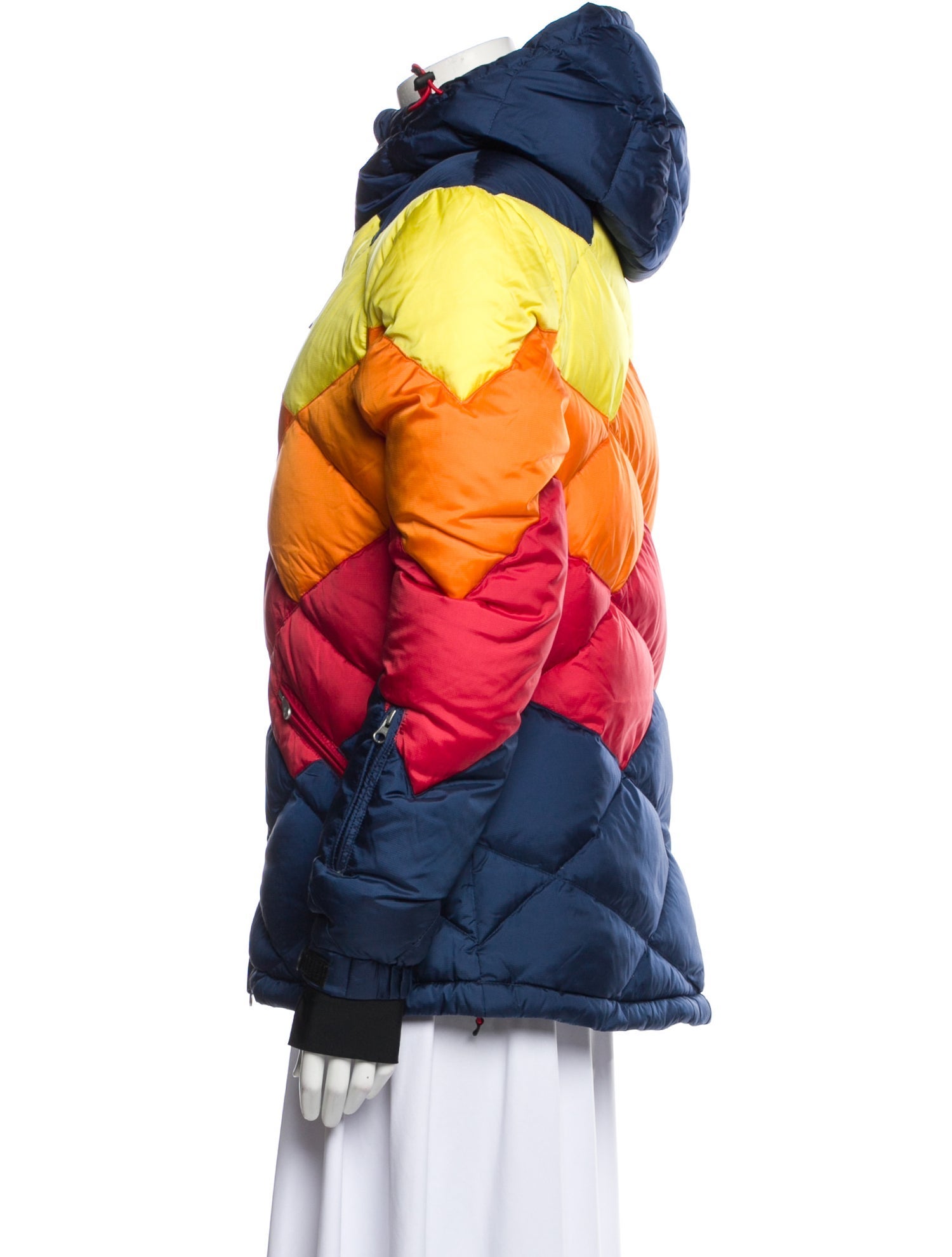 Perfect Moment Nylon Colorblock Pattern Down Coat