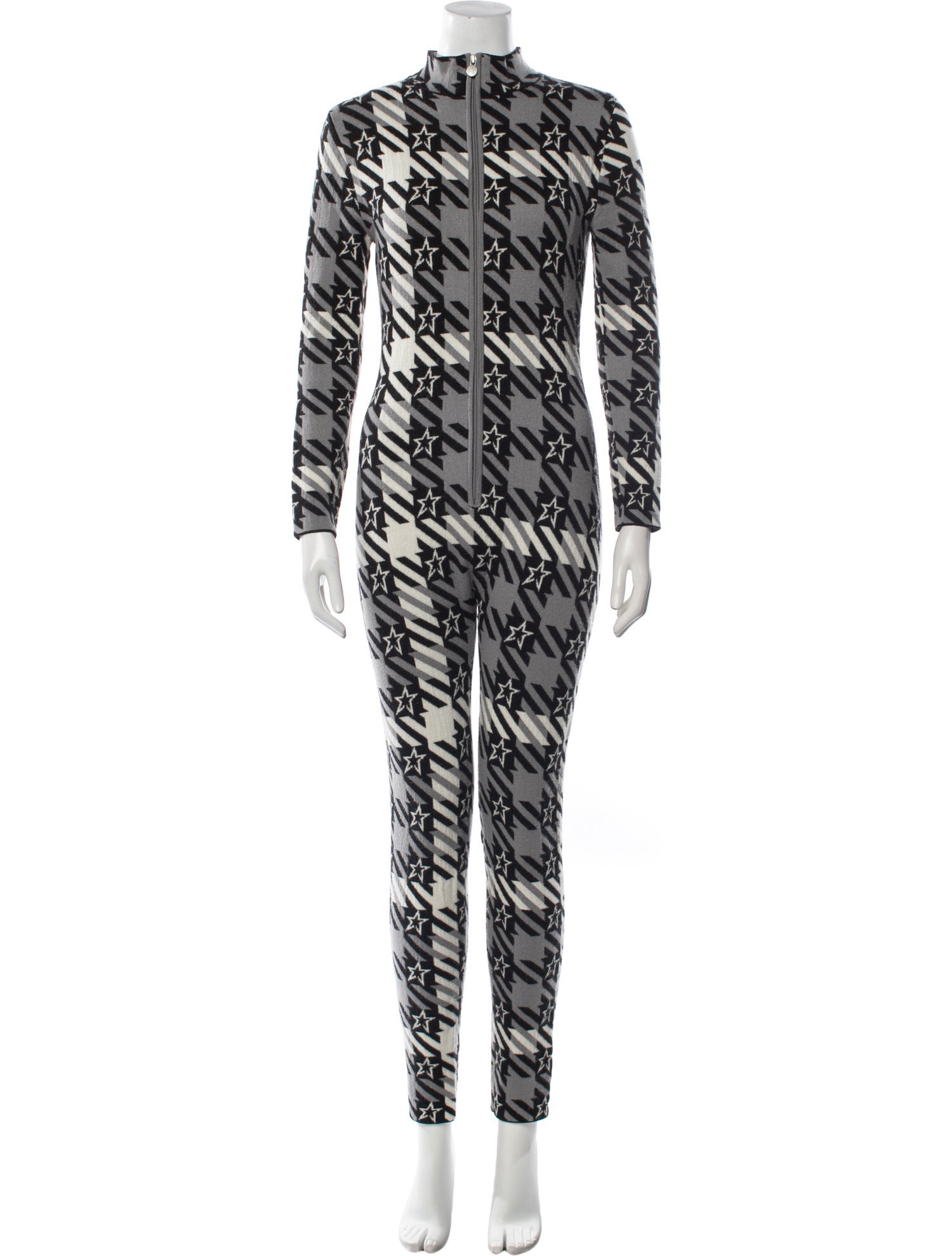 Perfect Moment Merino Wool Houndstooth Print Jumpsuit