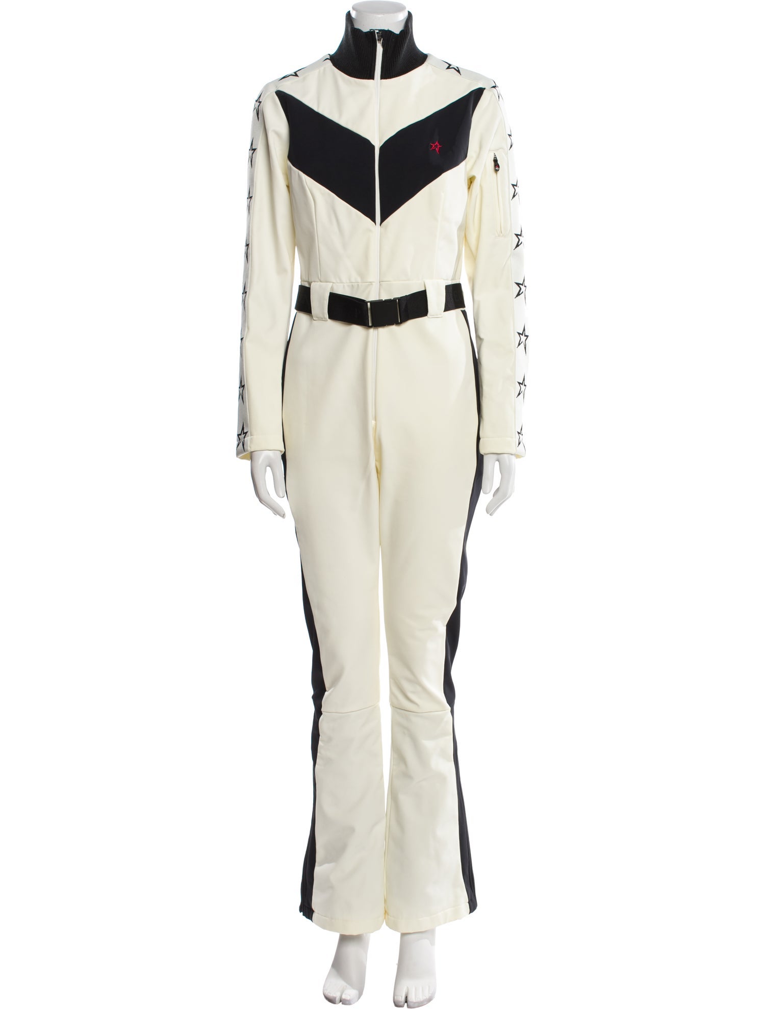 Perfect Moment Colorblock Pattern Mock Neck Jumpsuit