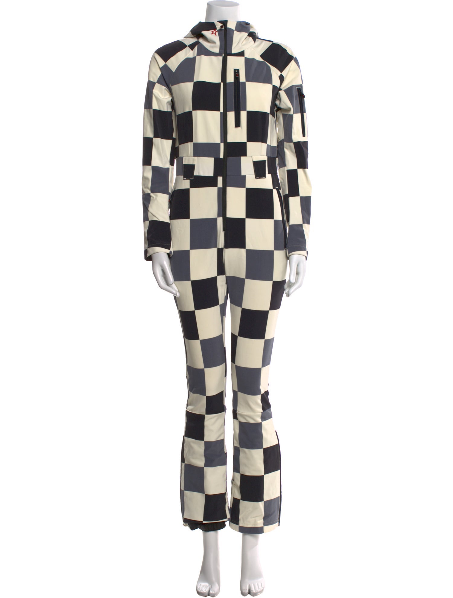 Perfect Moment Nylon Plaid Print Jumpsuit