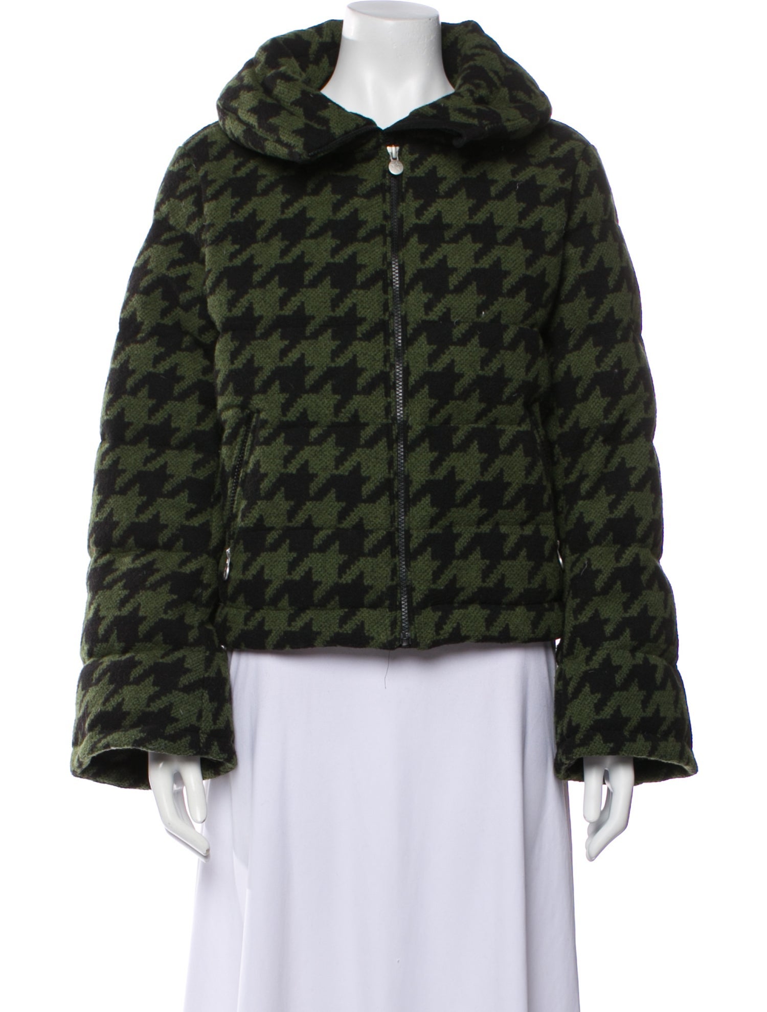 Perfect Moment Houndstooth Print Faux Fur Jacket