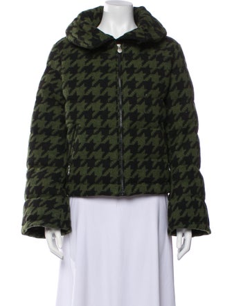 Perfect Moment Houndstooth Print Faux Fur Jacket