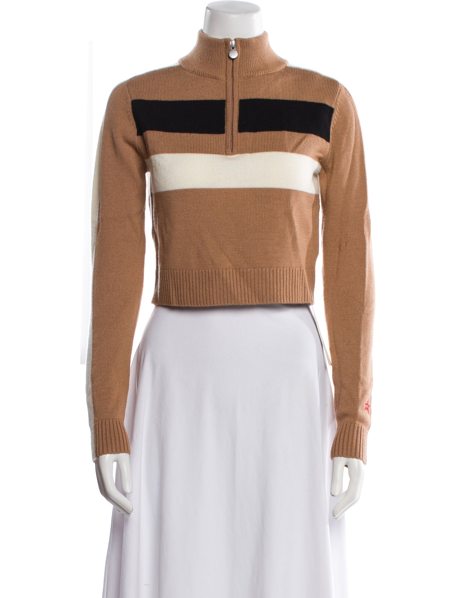 Perfect Moment Merino Wool Colorblock Pattern Sweater