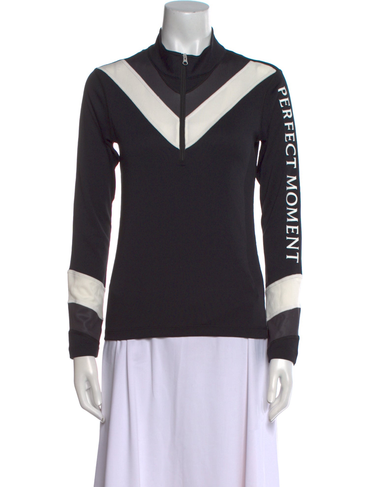 Perfect Moment Colorblock Pattern Mock Neck Sweatshirt