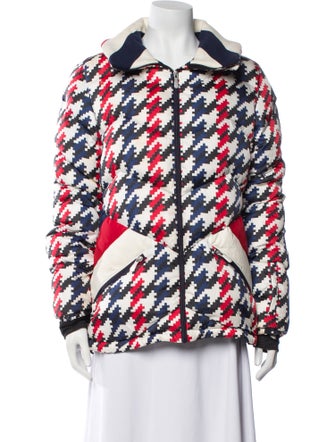 Perfect Moment Nylon Houndstooth Print Down Jacket