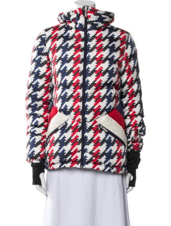 Perfect Moment Houndstooth Print Down Jacket