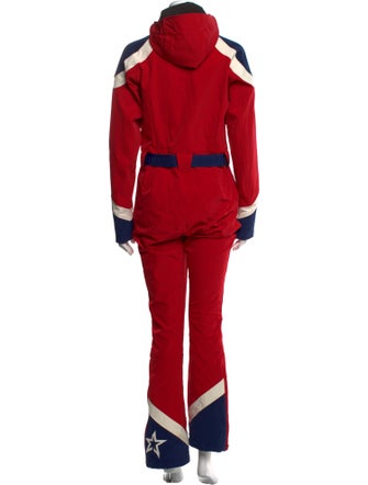 Perfect Moment Colorblock Pattern Mock Neck Jumpsuit