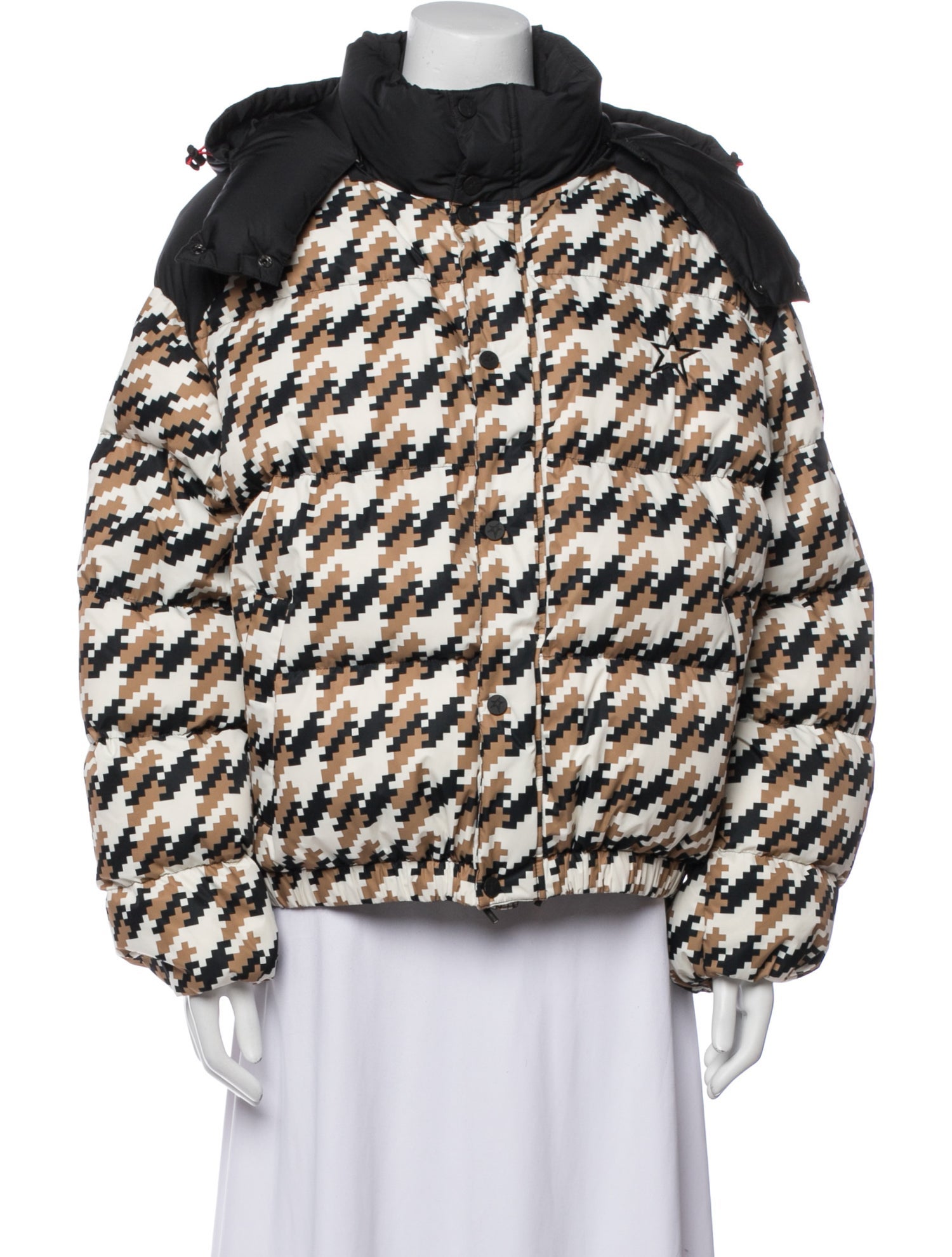 Perfect Moment Houndstooth Print Down Jacket