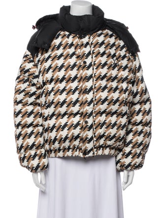 Perfect Moment Houndstooth Print Down Jacket