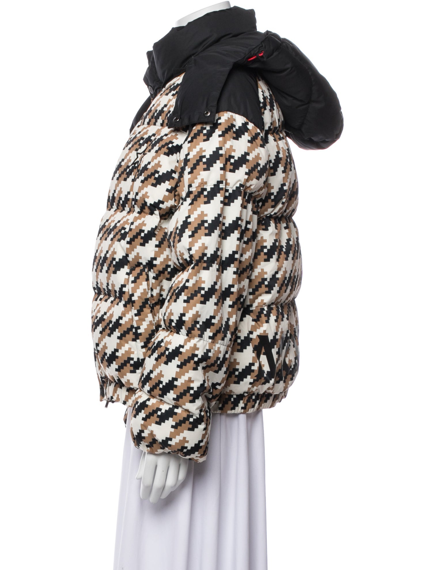 Perfect Moment Houndstooth Print Down Jacket