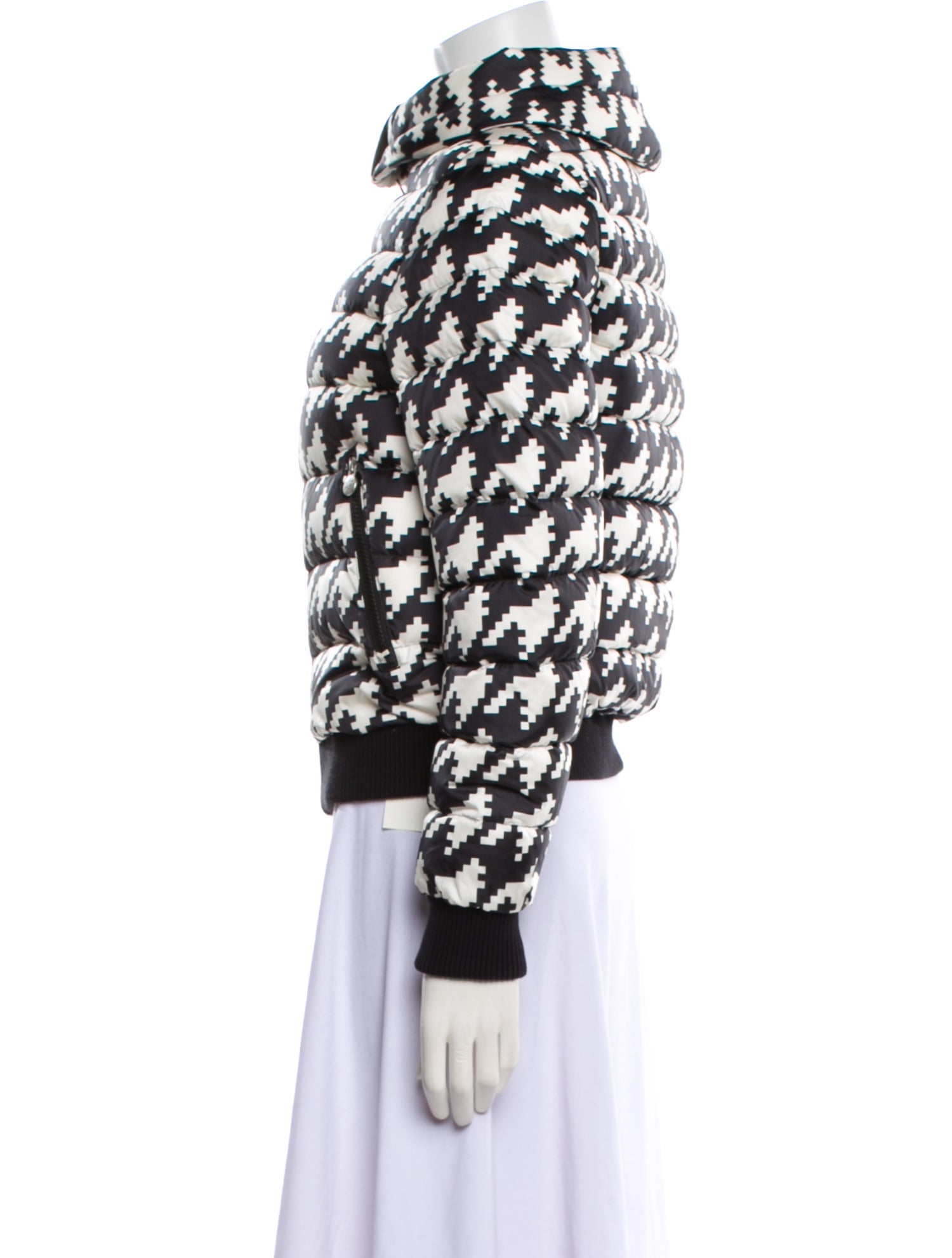Perfect Moment Houndstooth Print Down Jacket
