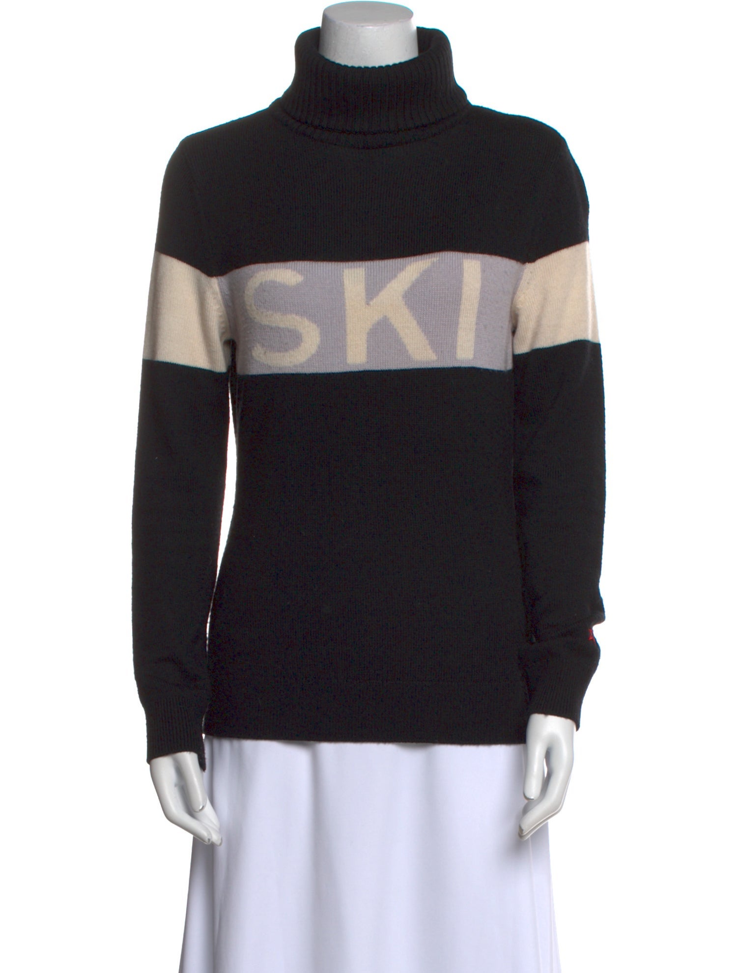 Perfect Moment Merino Wool Colorblock Pattern Sweater