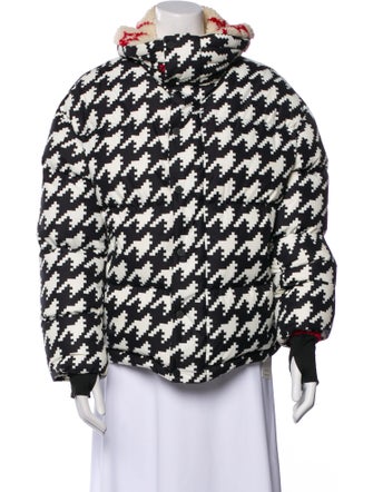 Perfect Moment Houndstooth Print Down Jacket