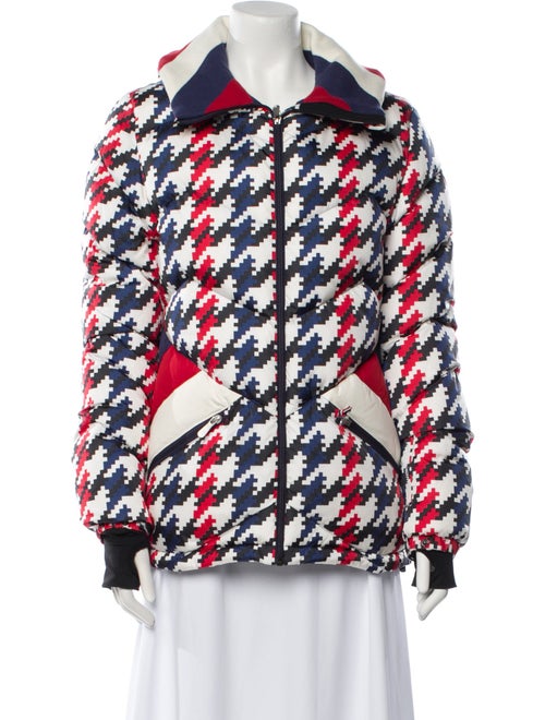 Perfect Moment Houndstooth Print Down Jacket