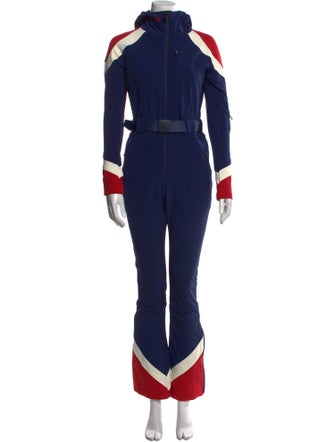 Perfect Moment Colorblock Pattern Mock Neck Jumpsuit