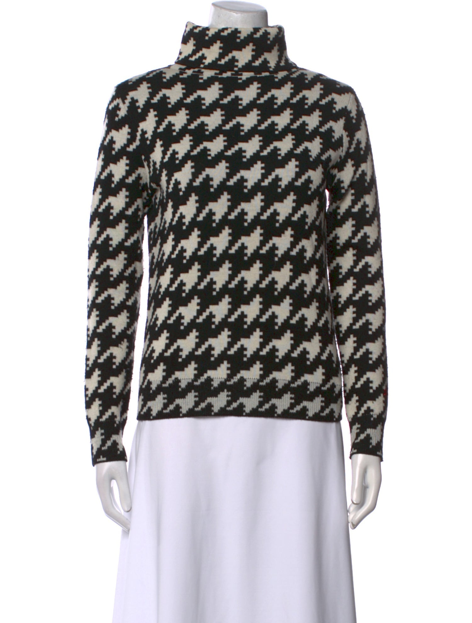 Perfect Moment Merino Wool Houndstooth Print Sweater