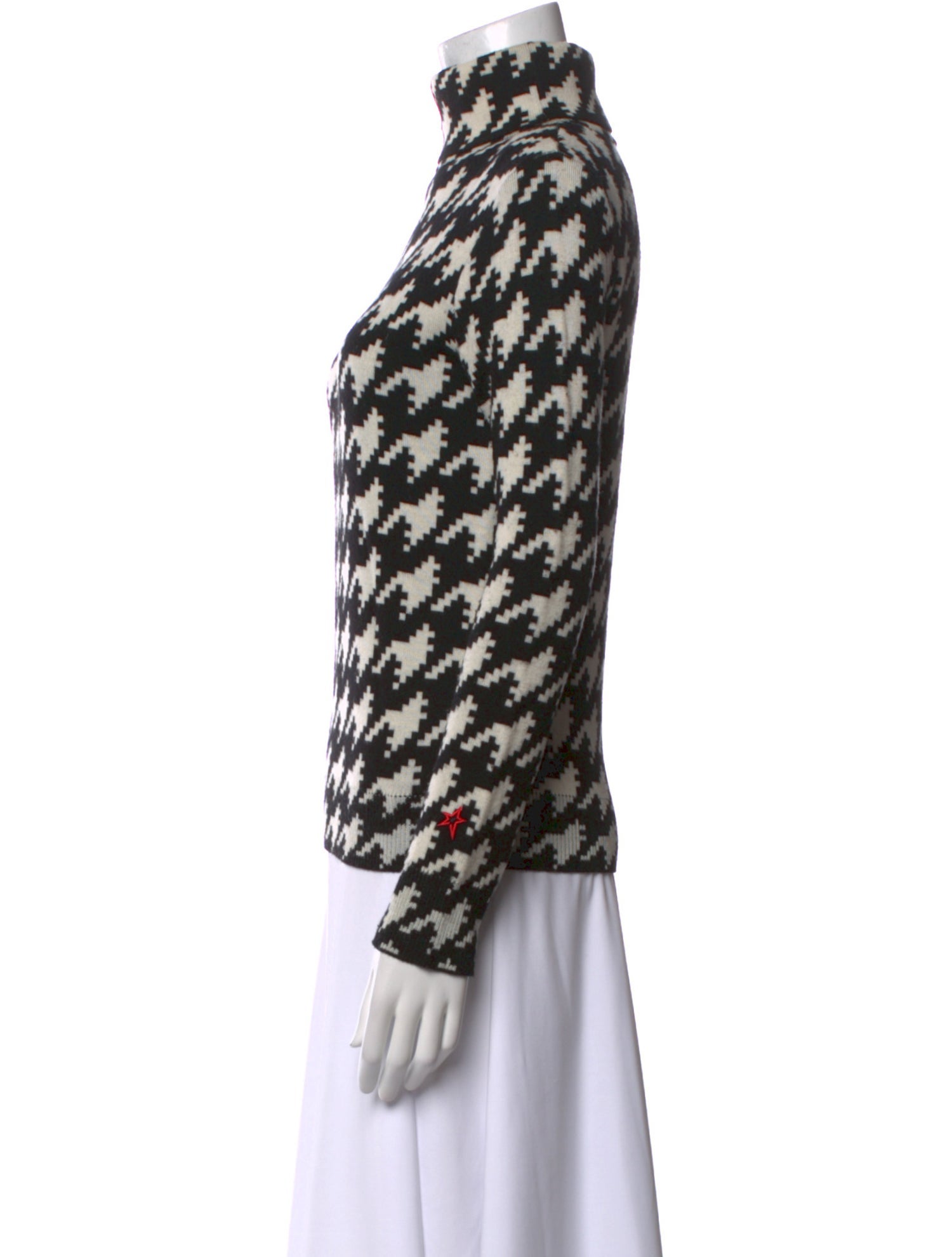 Perfect Moment Merino Wool Houndstooth Print Sweater