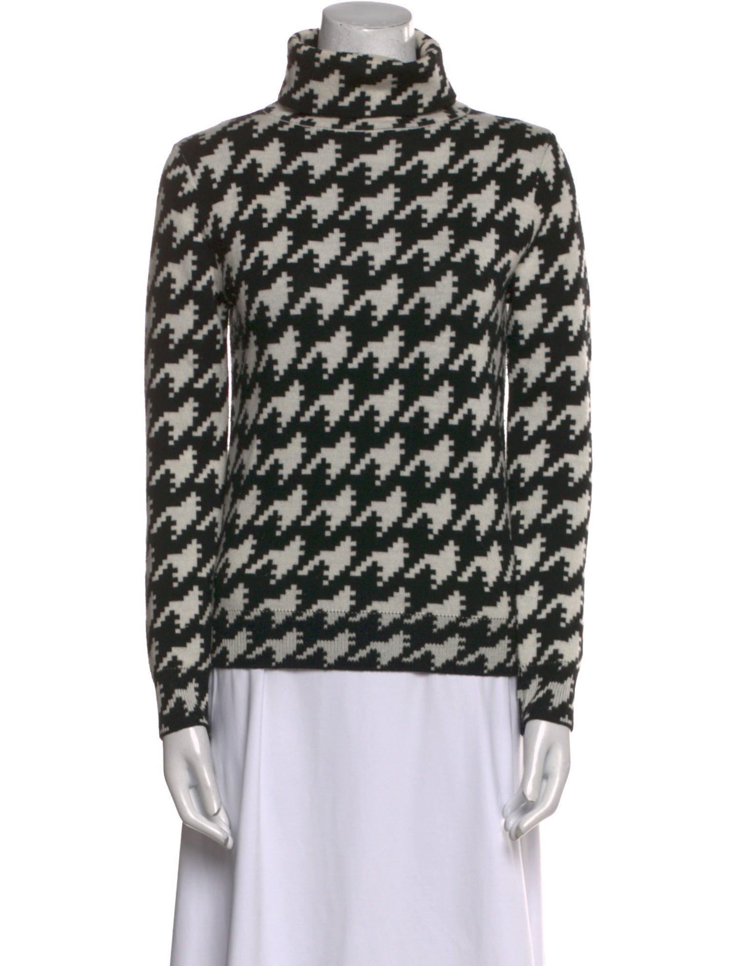 Perfect Moment Merino Wool Houndstooth Print Sweater