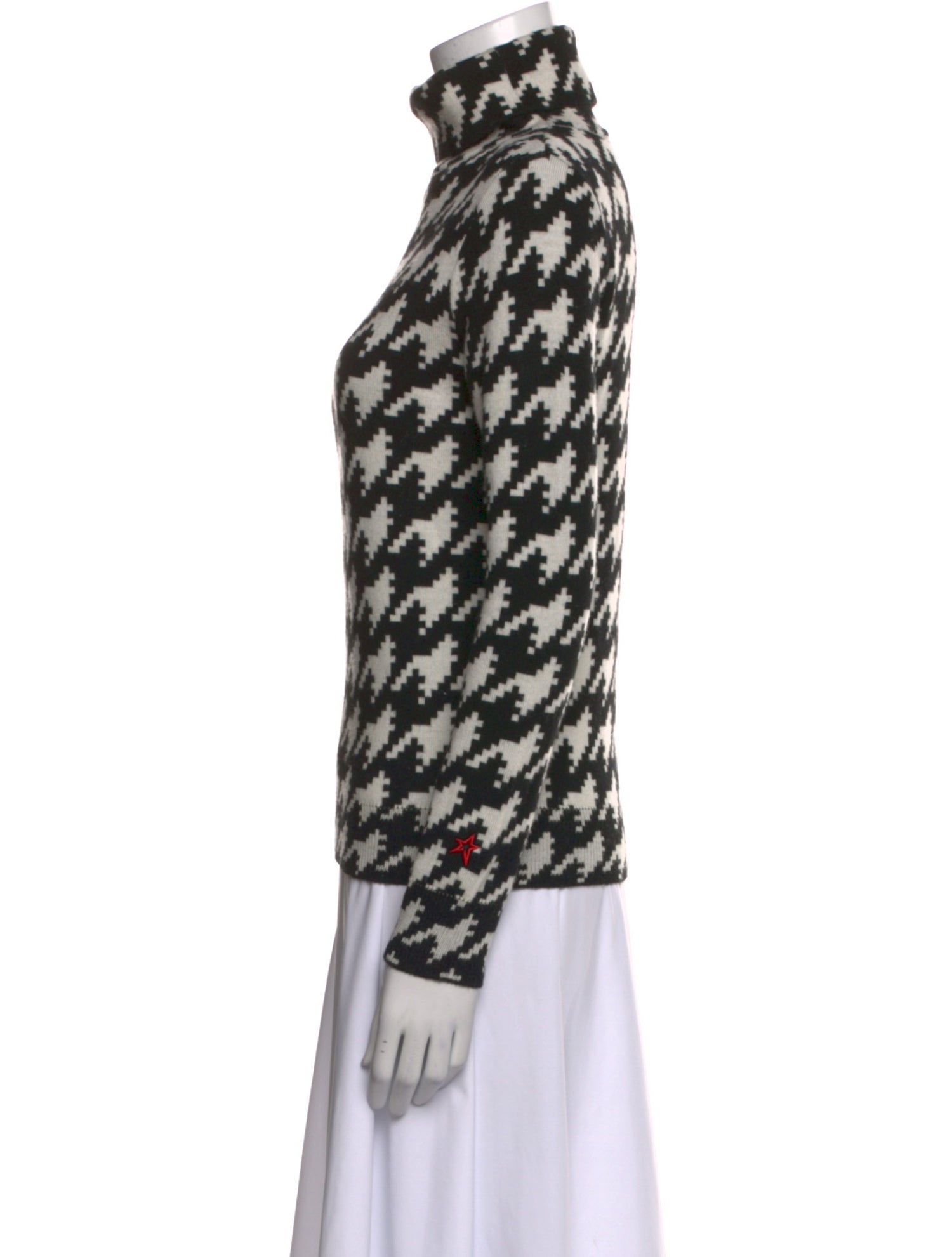 Perfect Moment Merino Wool Houndstooth Print Sweater