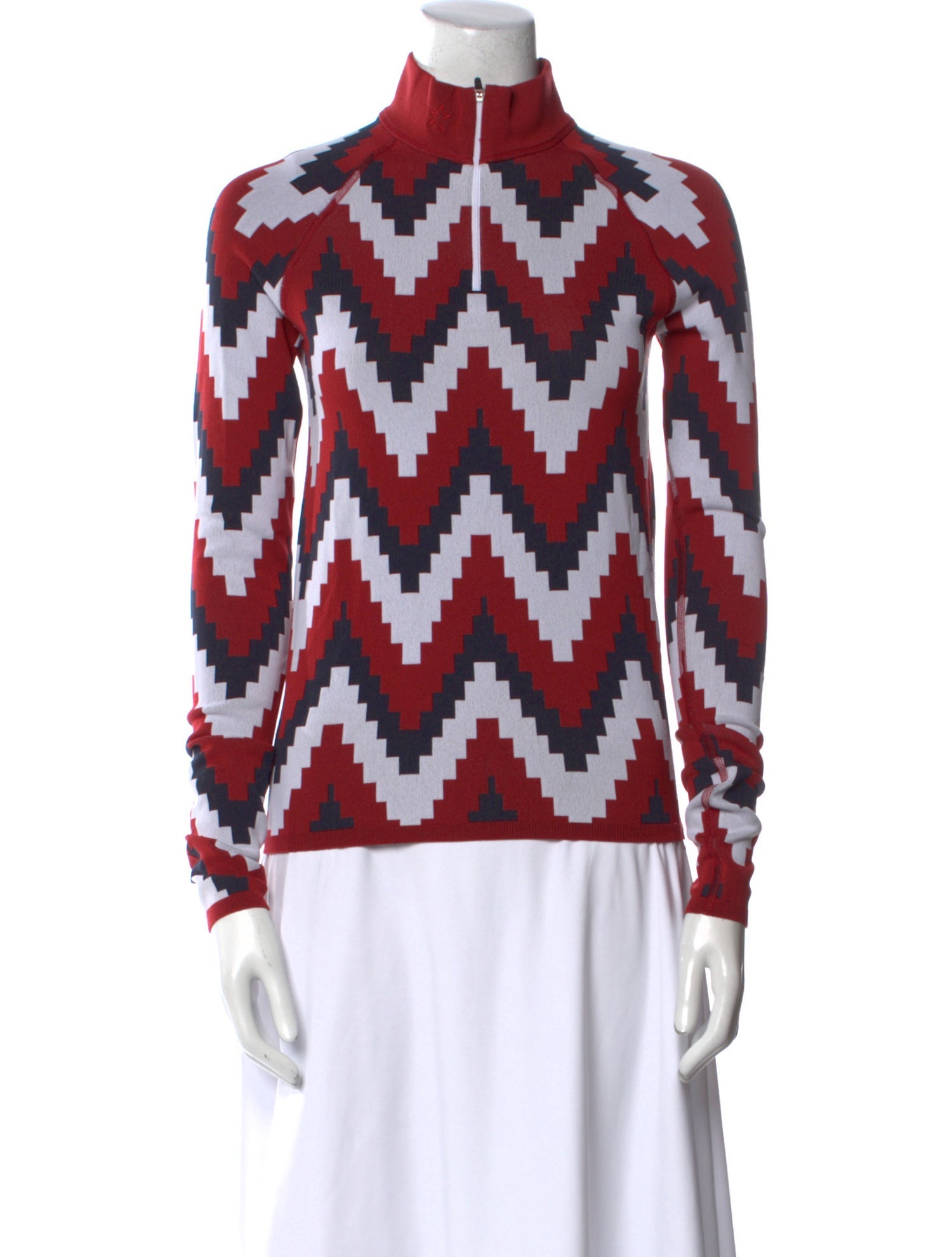 Perfect Moment Printed Mock Neck Blouse