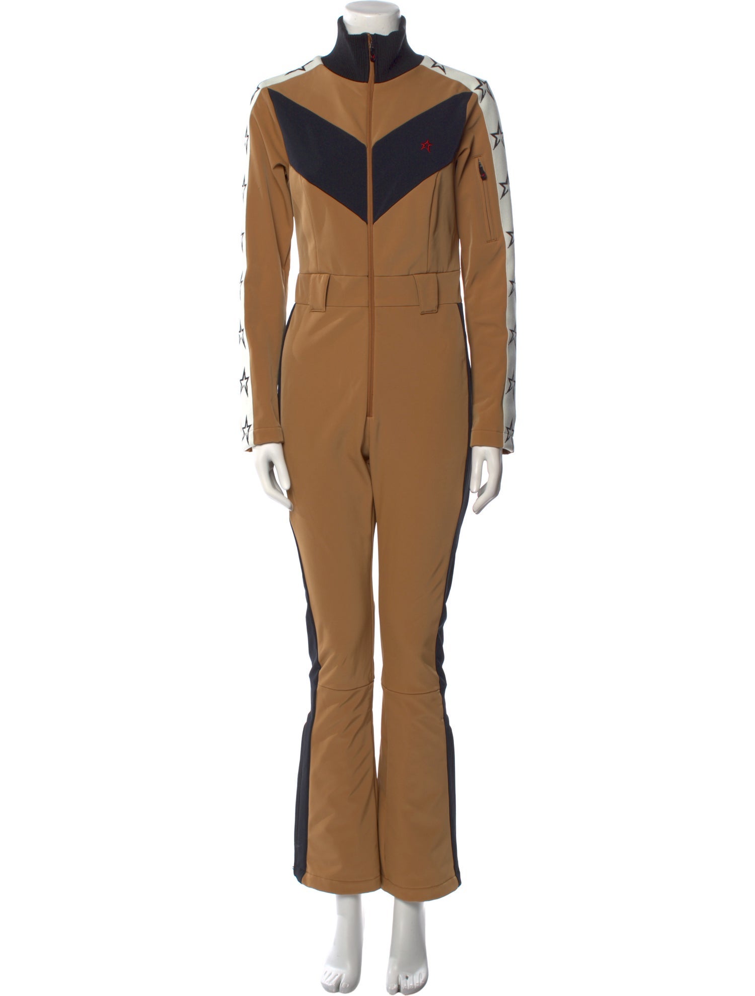 Perfect Moment Colorblock Pattern Turtleneck Jumpsuit