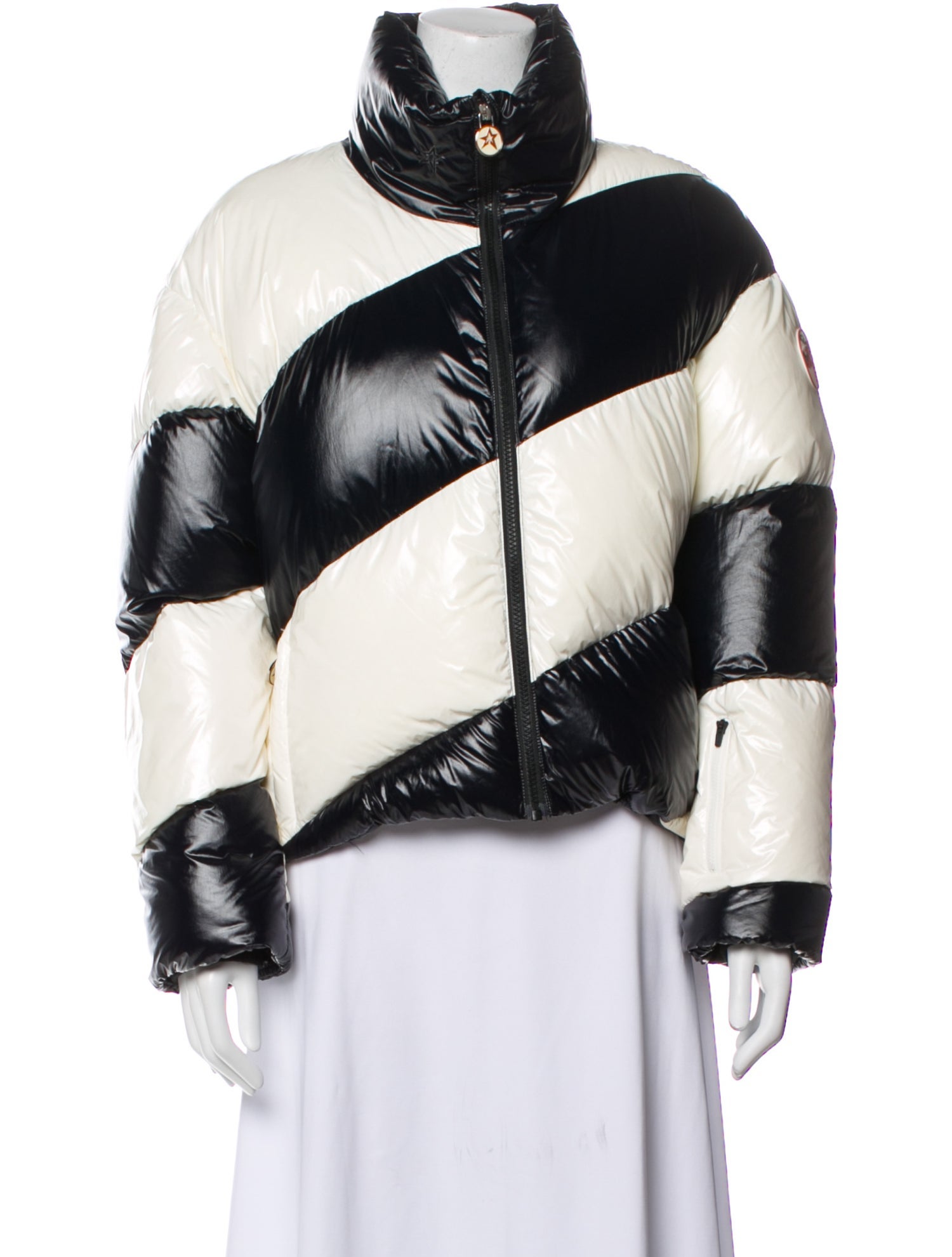 Perfect Moment Nylon Colorblock Pattern Down Jacket