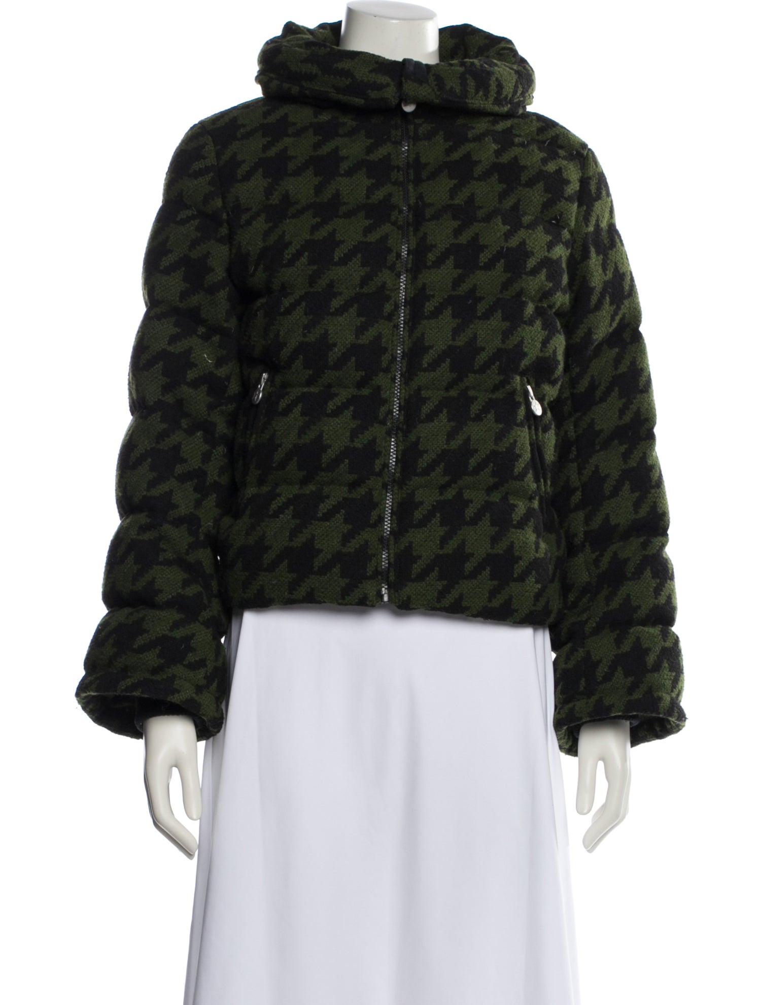 Perfect Moment Houndstooth Print Down Jacket