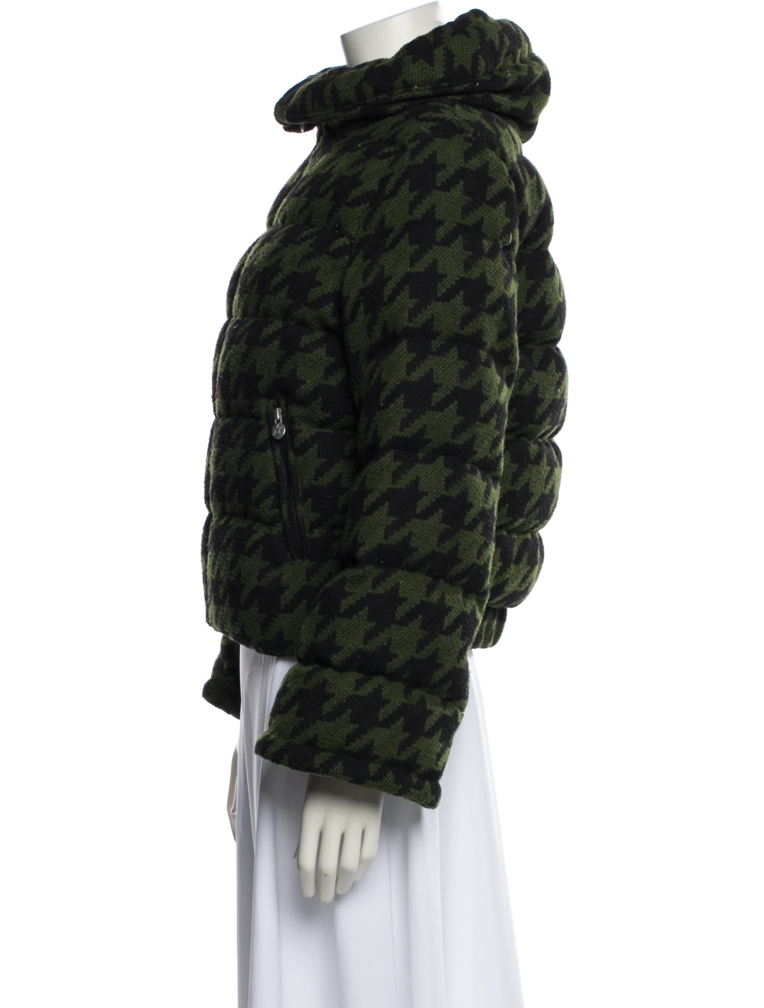 Perfect Moment Houndstooth Print Down Jacket