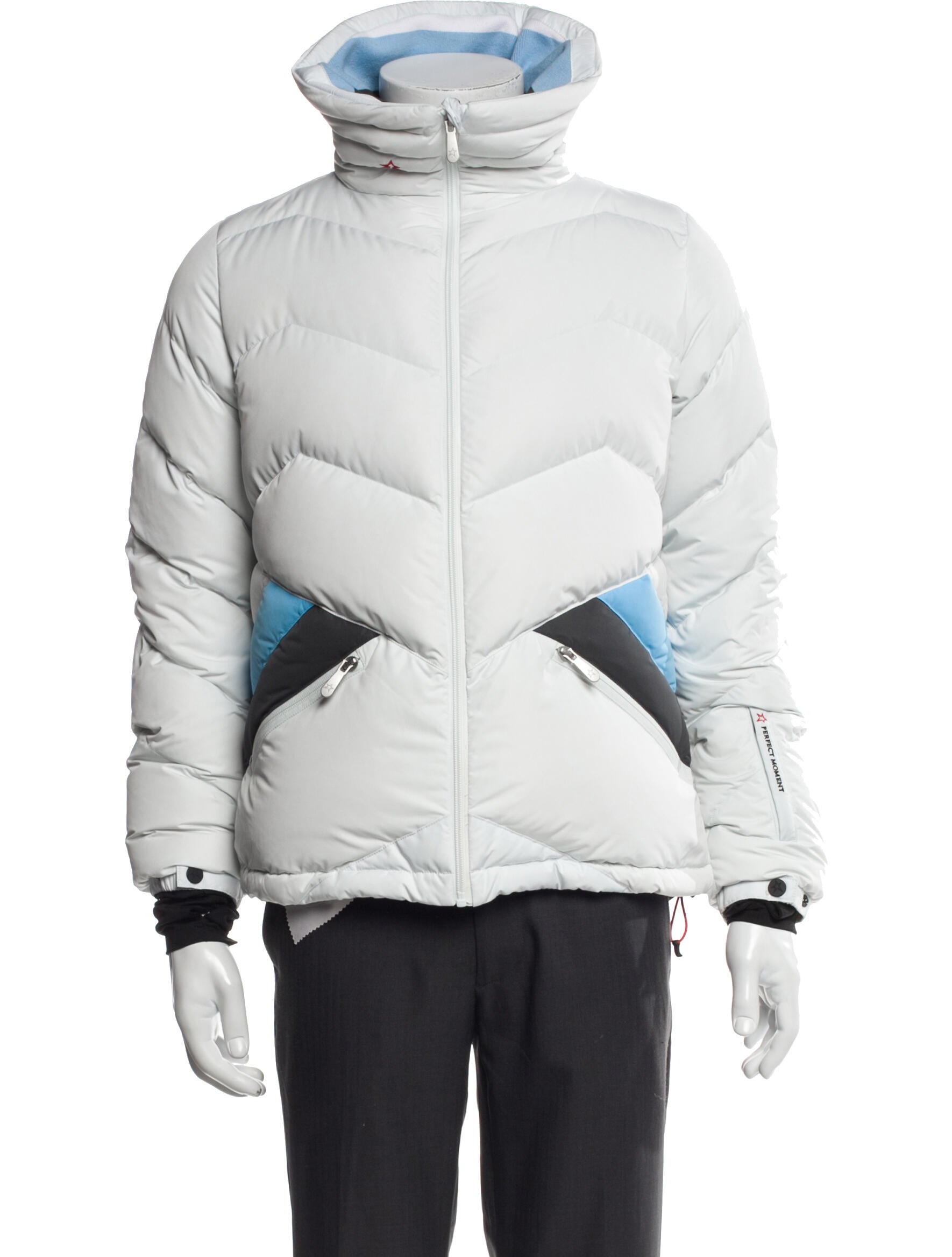 Perfect Moment Colorblock Pattern Puffer Coat