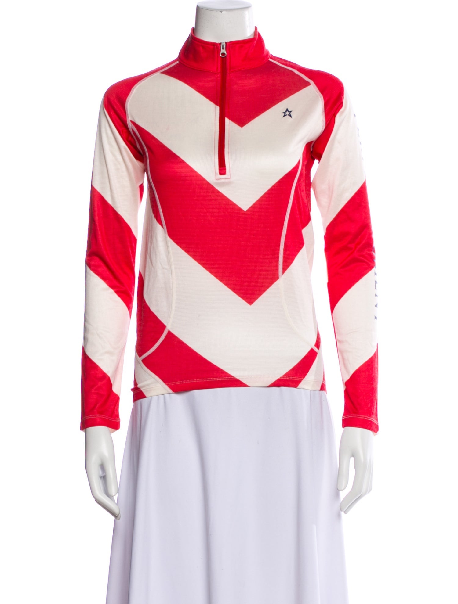 Perfect Moment Colorblock Pattern Mock Neck Top