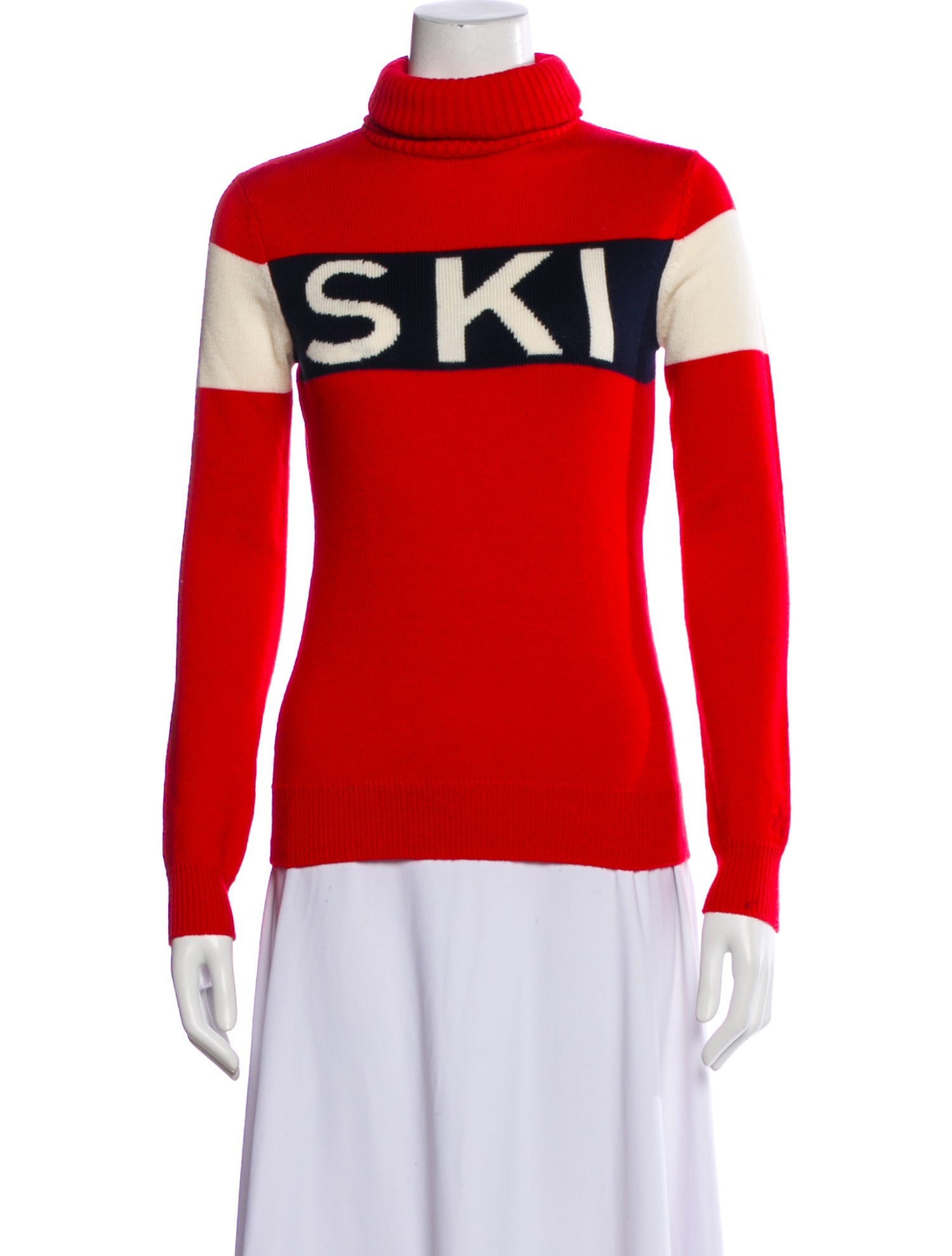 Perfect Moment Merino Wool Colorblock Pattern Sweater