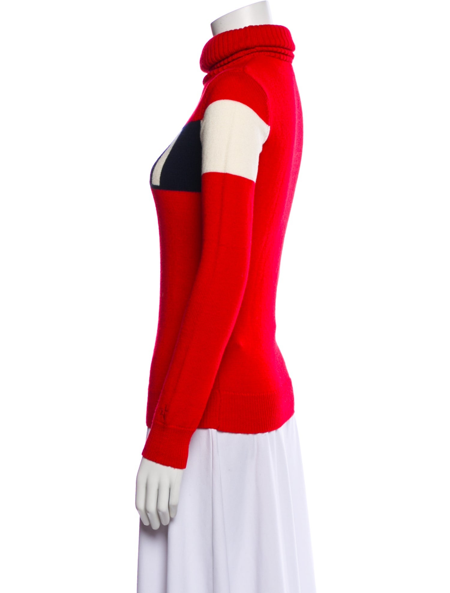Perfect Moment Merino Wool Colorblock Pattern Sweater