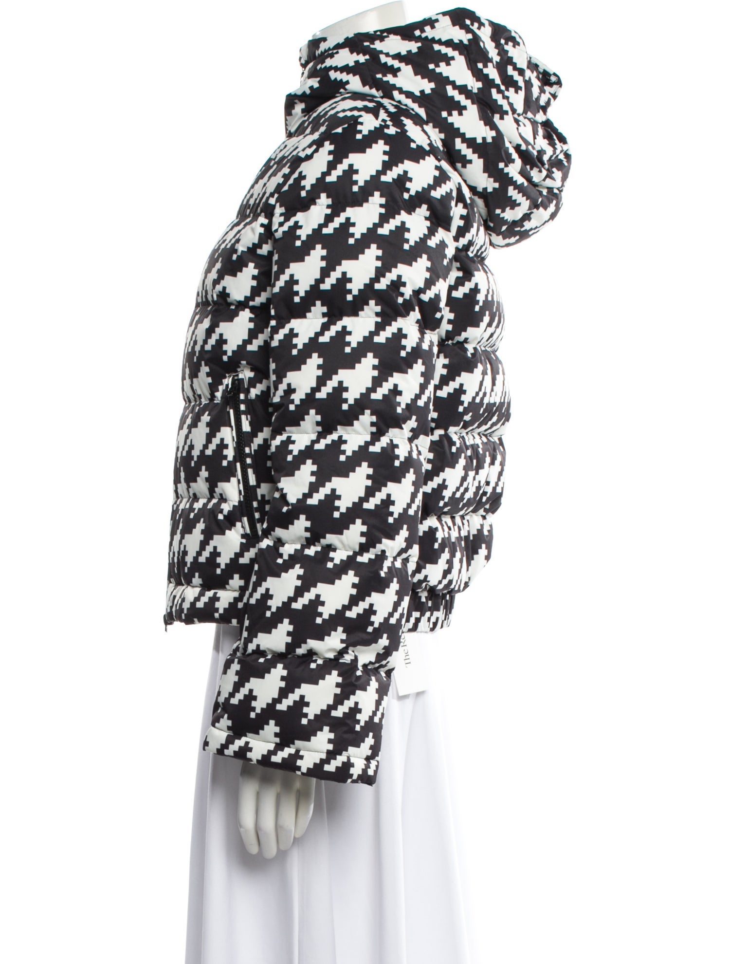Perfect Moment Houndstooth Print Down Coat
