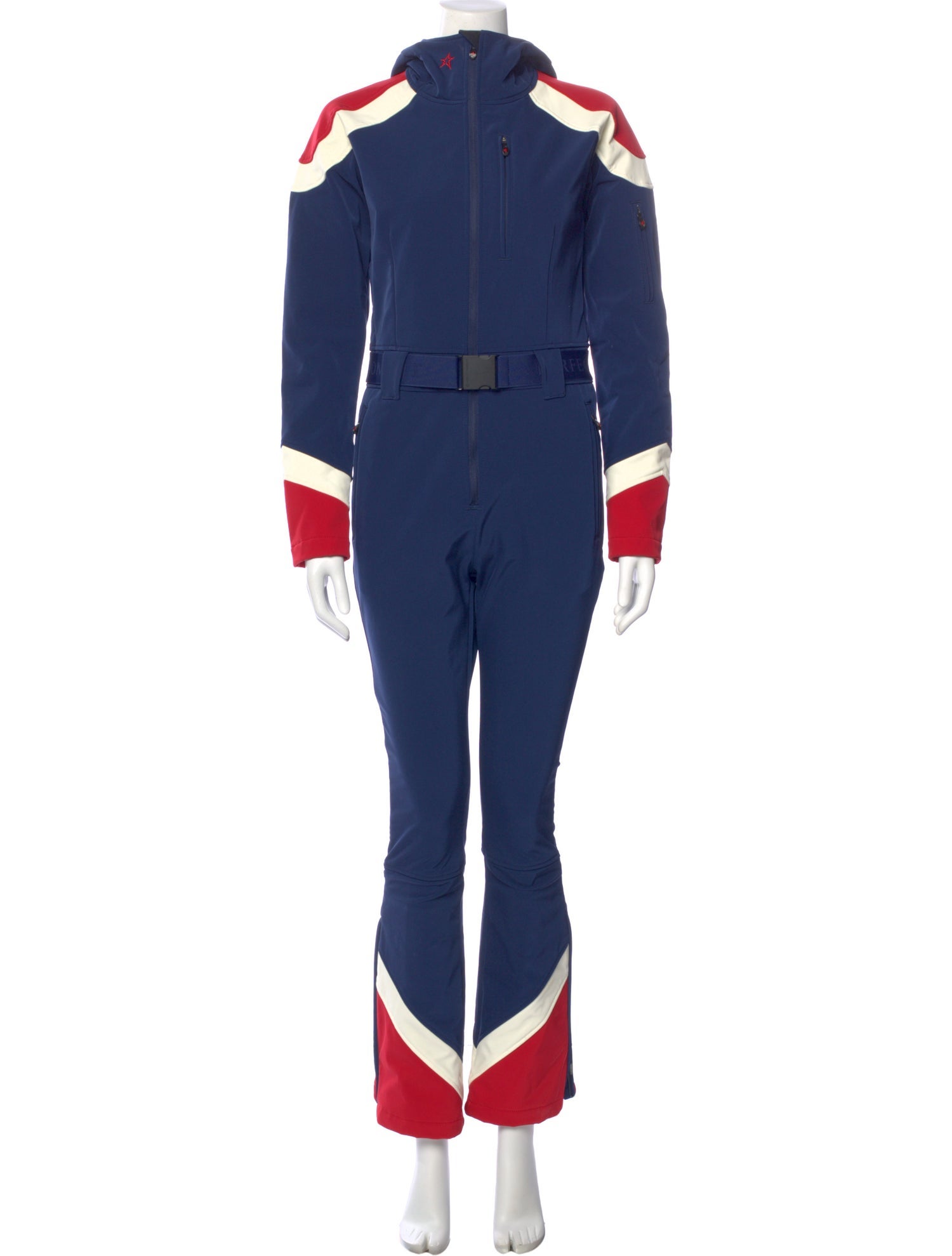 Perfect Moment Colorblock Pattern Mock Neck Jumpsuit