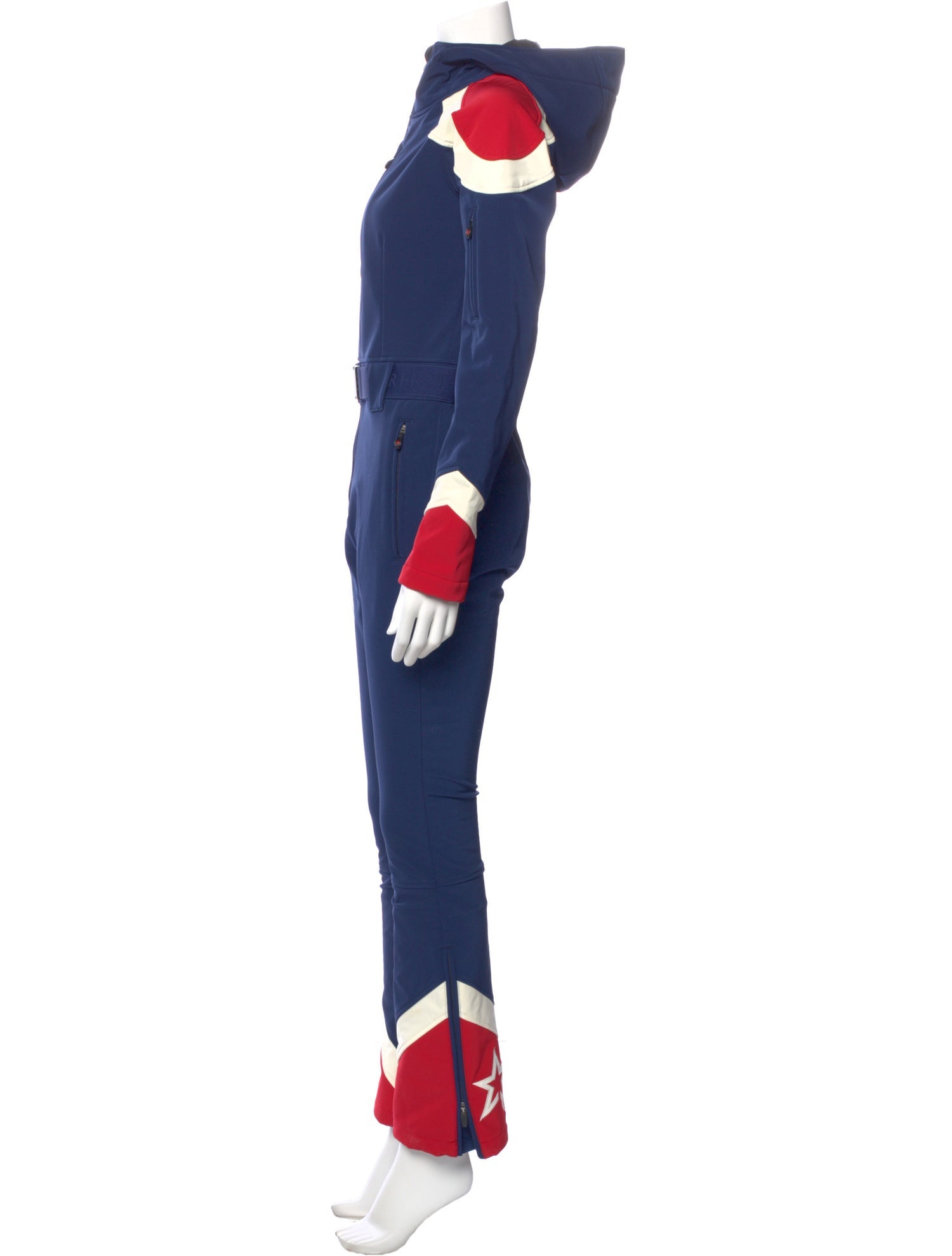 Perfect Moment Colorblock Pattern Mock Neck Jumpsuit