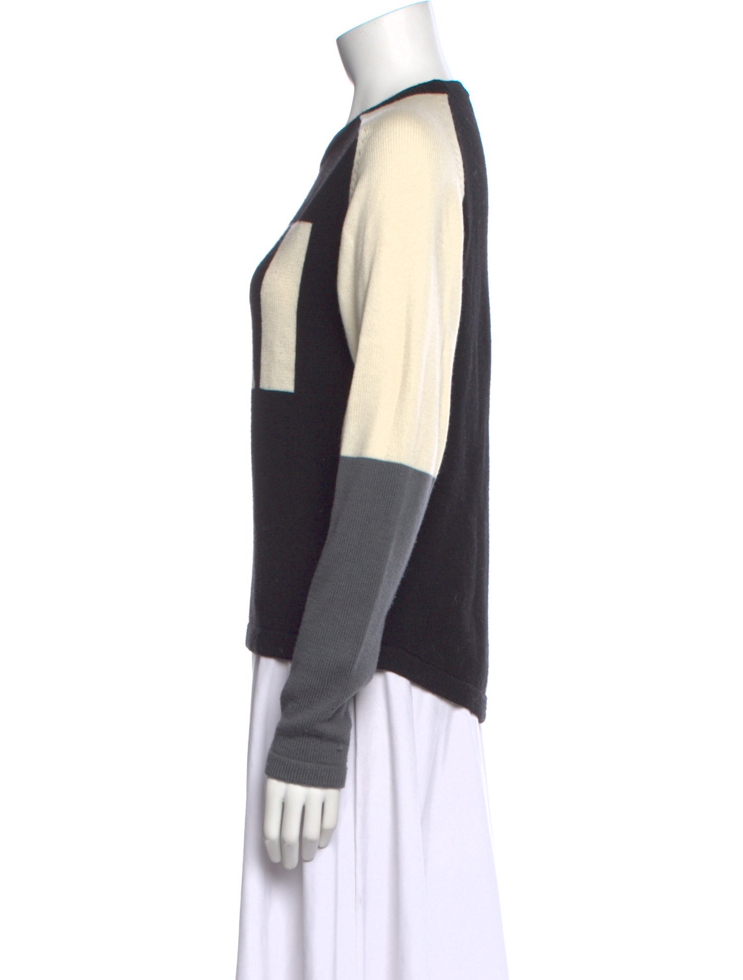 Perfect Moment Merino Wool Colorblock Pattern Sweater