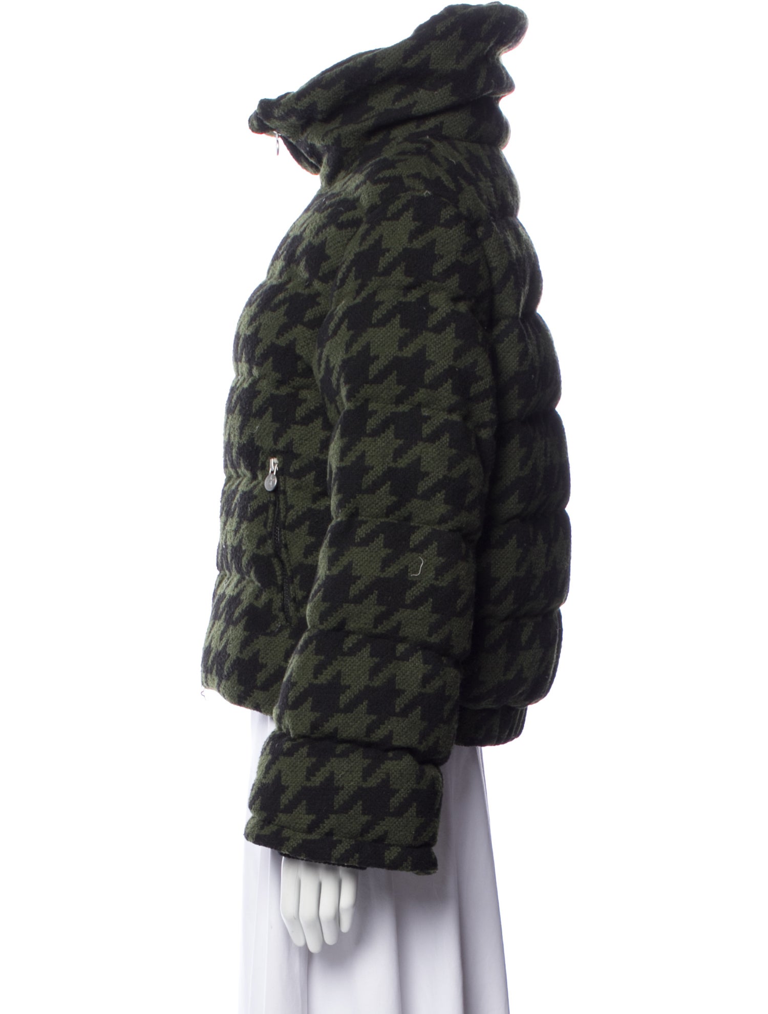 Perfect Moment Houndstooth Print Down Jacket