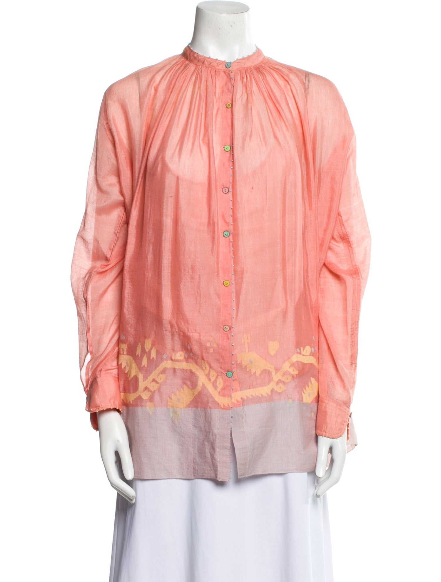 Péro Mock Neck Long Sleeve Blouse