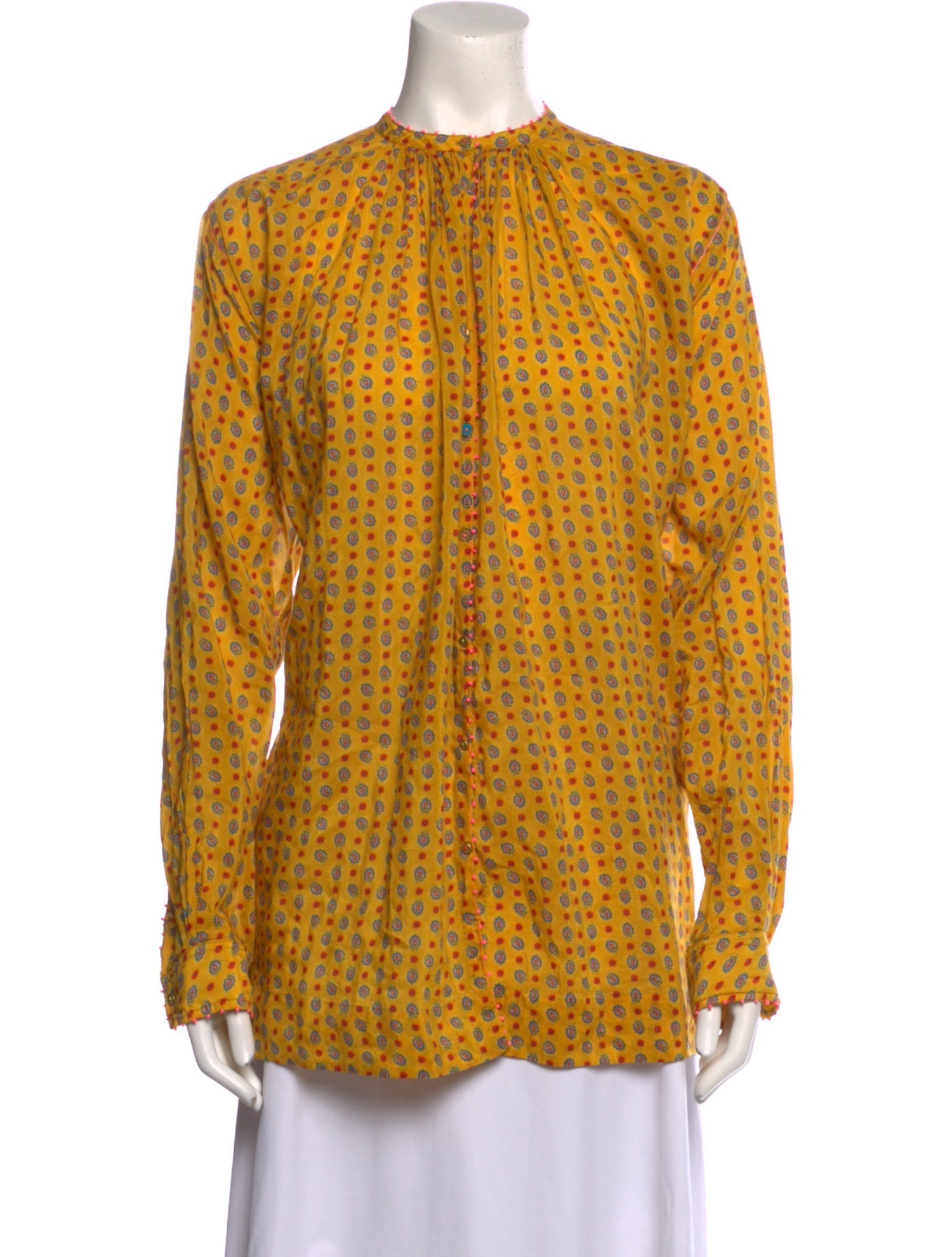 Péro Printed Mock Neck Blouse