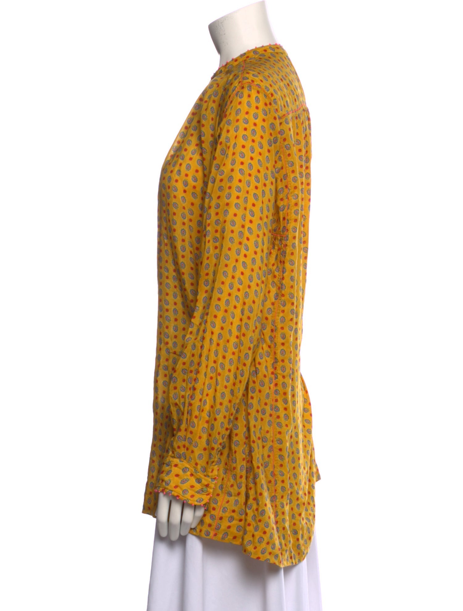 Péro Printed Mock Neck Blouse