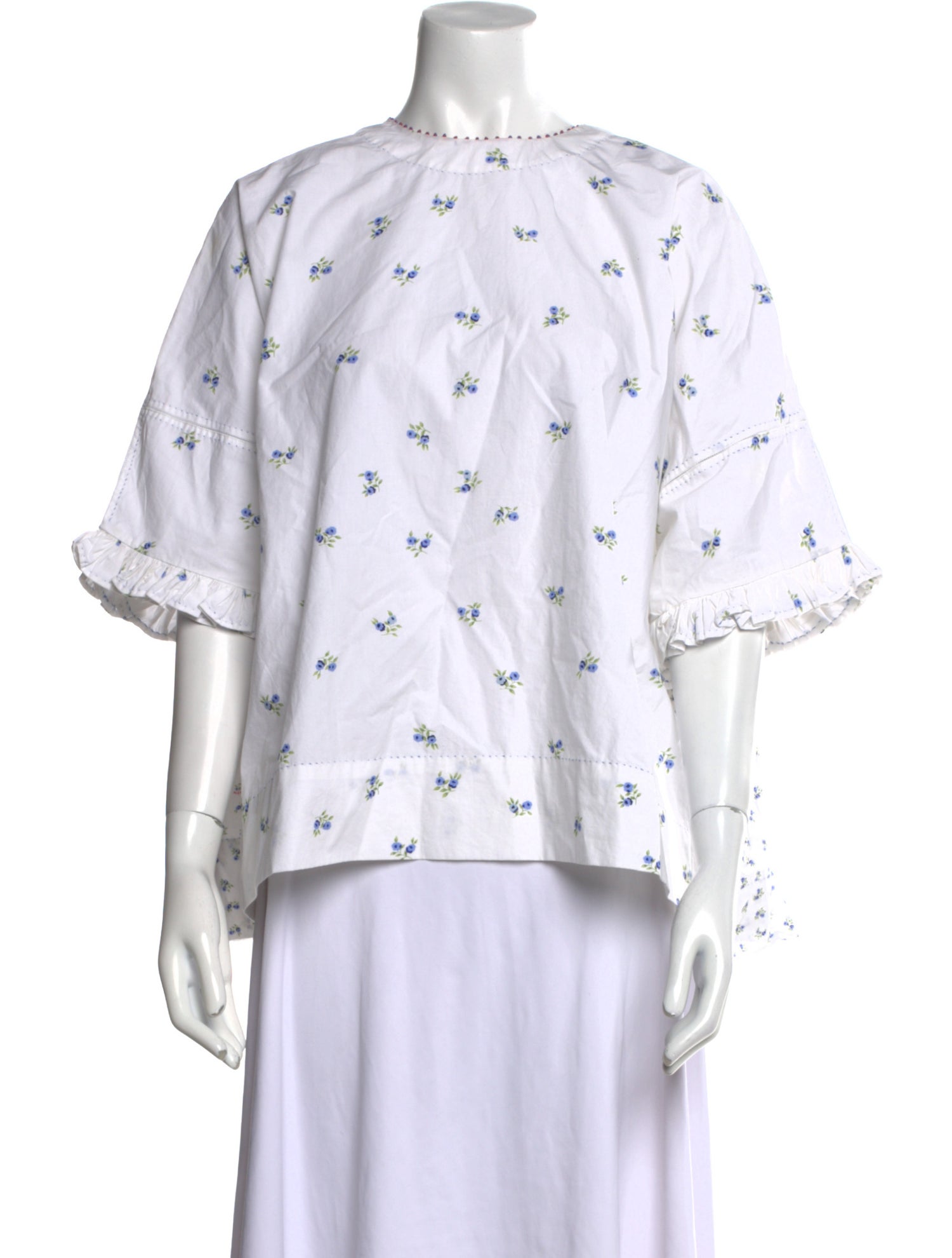 Péro Printed Crew Neck Blouse