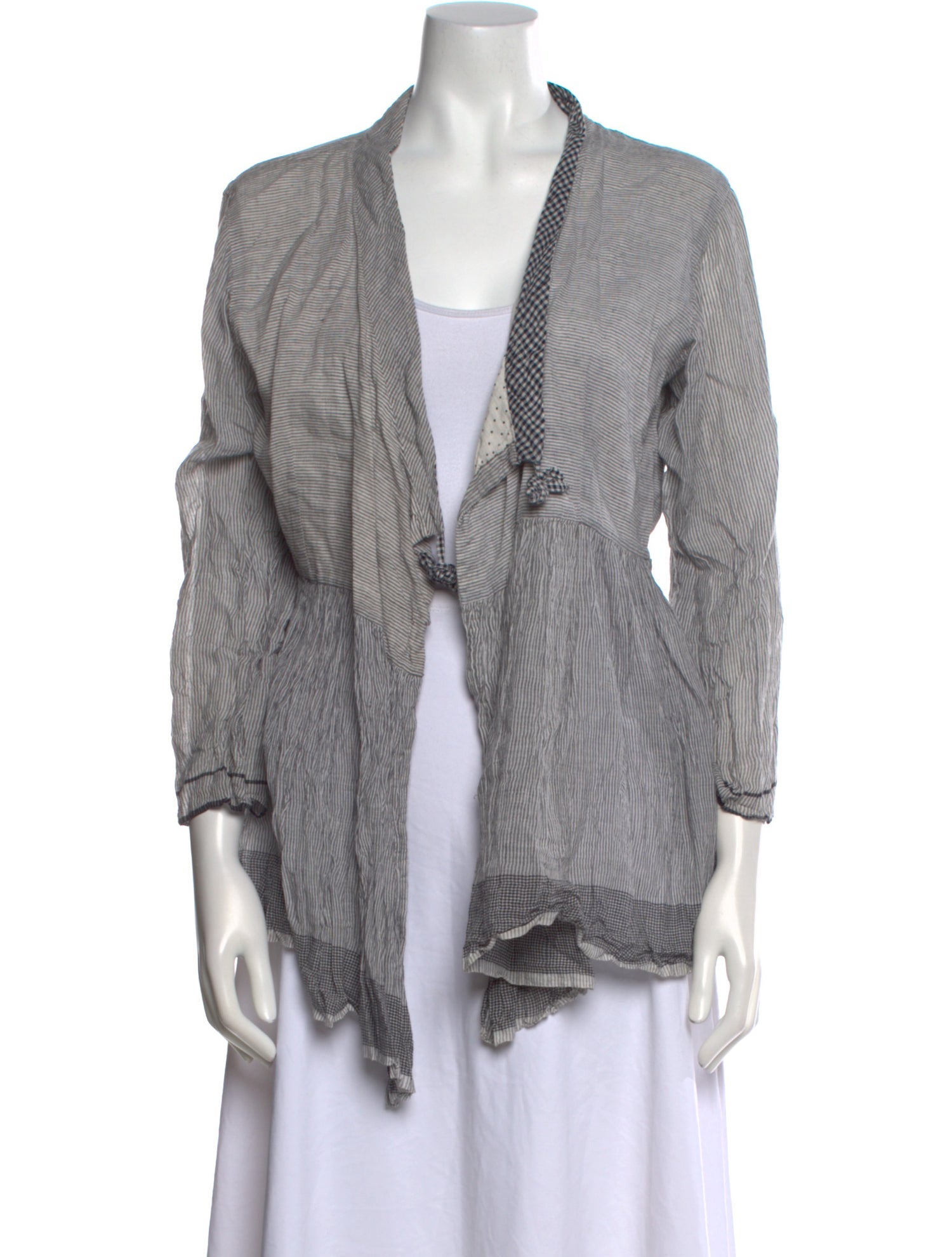 Péro Striped Plunge Neckline Top