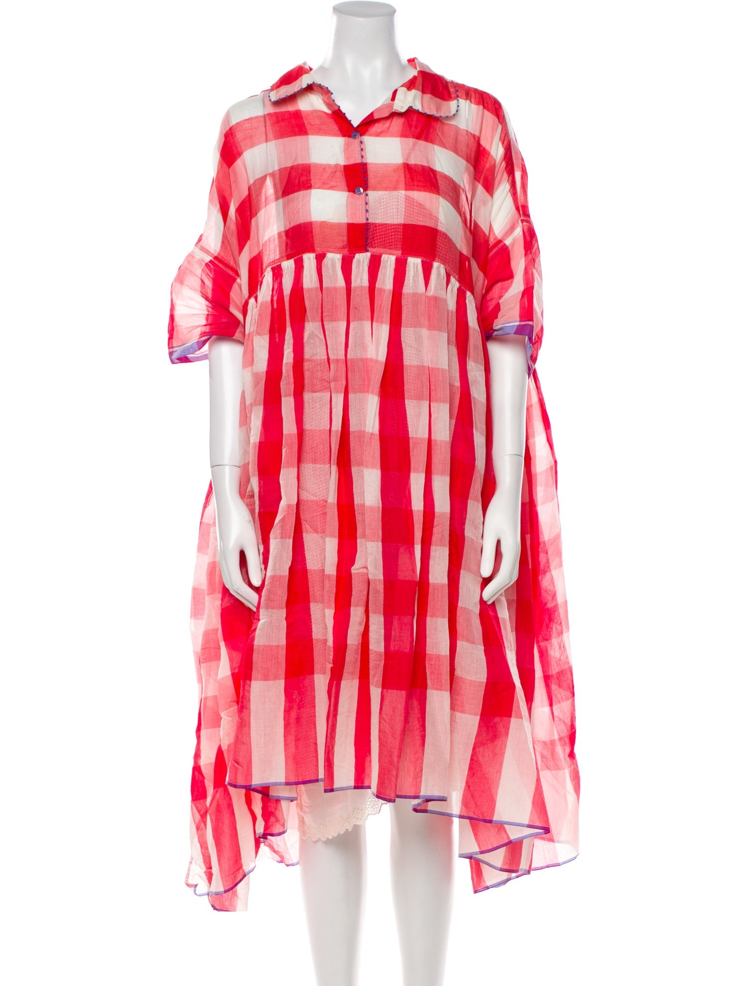 Péro Plaid Print Knee-Length Dress