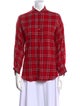 Péro Wool Plaid Print Button-Up Top