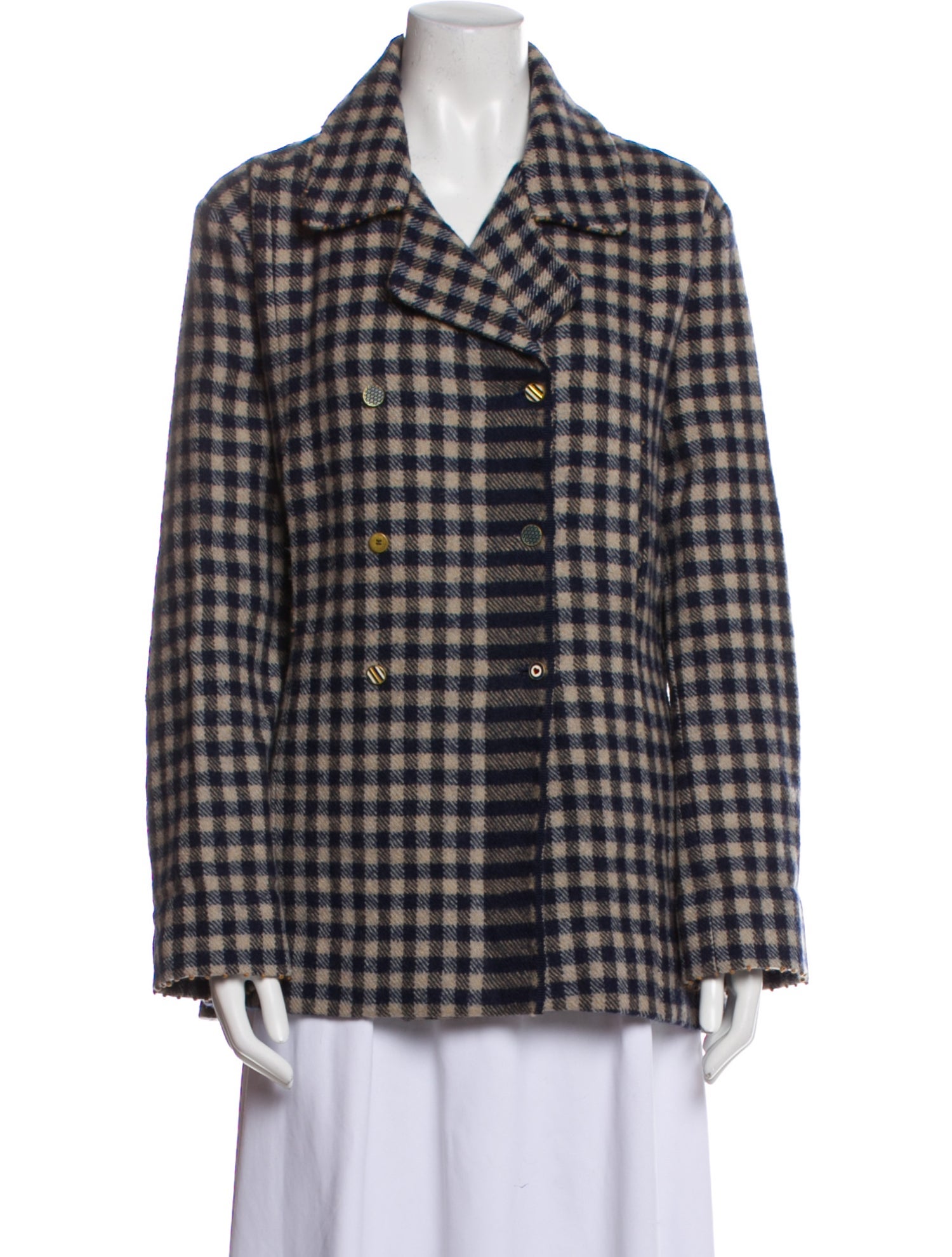 Péro Wool Plaid Print Jacket