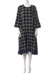 Péro Plaid Print Midi Length Dress