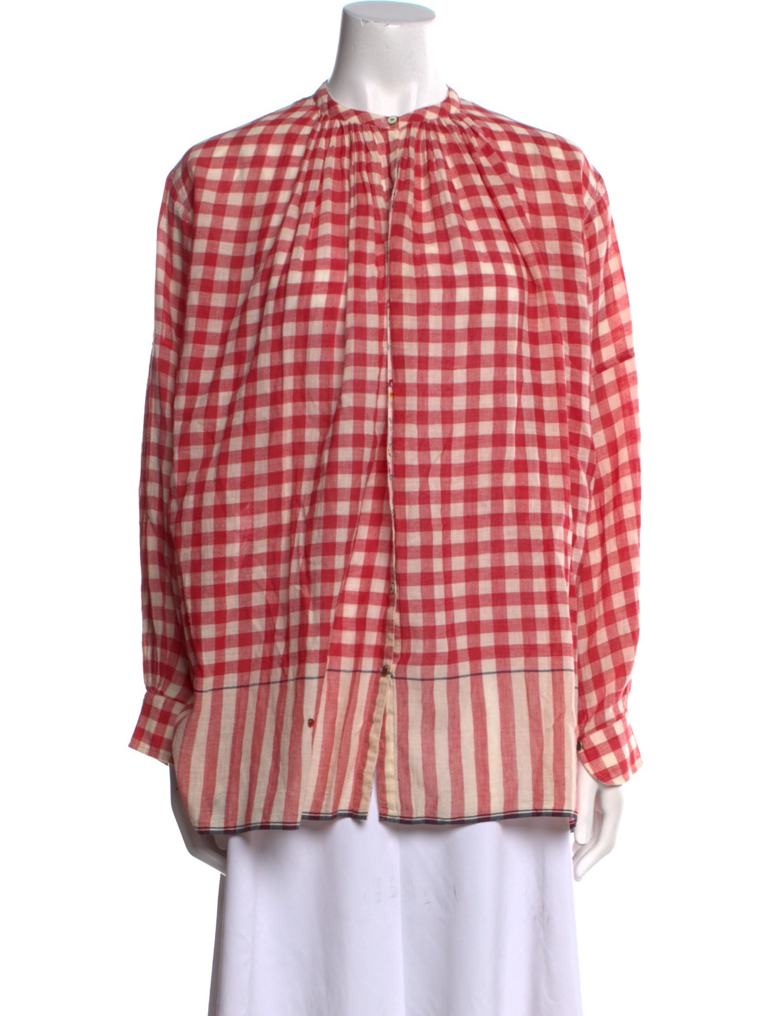 Péro Plaid Print Mock Neck Tunic